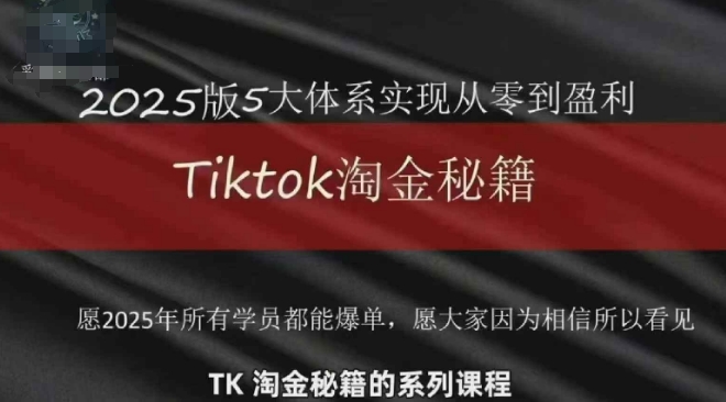 TikTok跨境2025淘金秘籍，​2025TikTok从0到盈利变现-思维无限