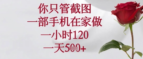 你只管截图，一部手机在家可以做，一小时120.一天5张+【揭秘】-思维无限