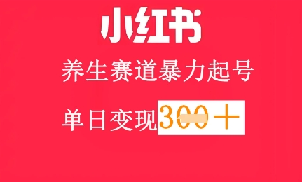 小红书养生赛道，暴力起号，轻松日入3张+-思维无限